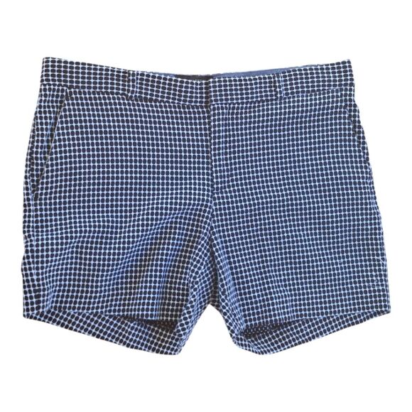 Banana Republic Tailored Jacquard Shorts size 10 Chinos 100% Cotton Black White - Picture 1 of 12